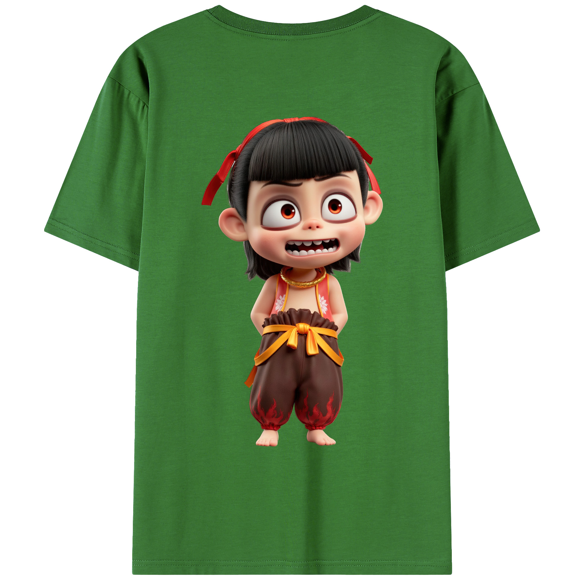 （画像用） Ne Zha 2 ナタ 魔童の大暴れ レディース半袖Tシャツ(バックプリント)
